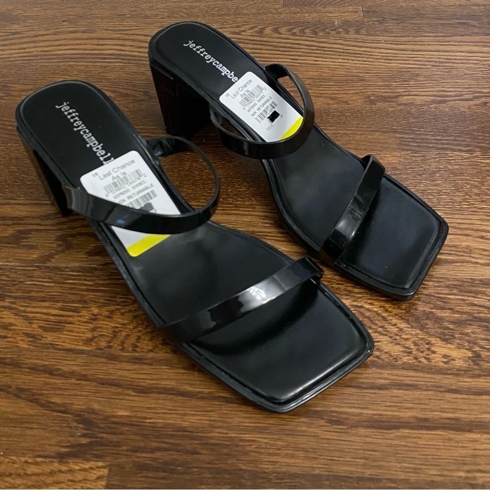 Jeffrey Campbell Hera-Hi Black Leather Sandals